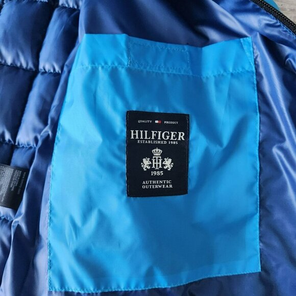Tommy Hilfiger Mens Tropical Blue Polyester Duck Down Puffer Vest L/G - Picture 12 of 16